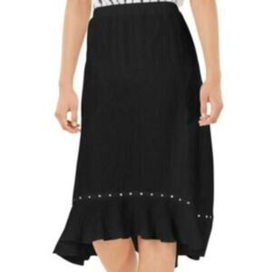 JM Collection Studded Crinkle Skirt Size XL Black